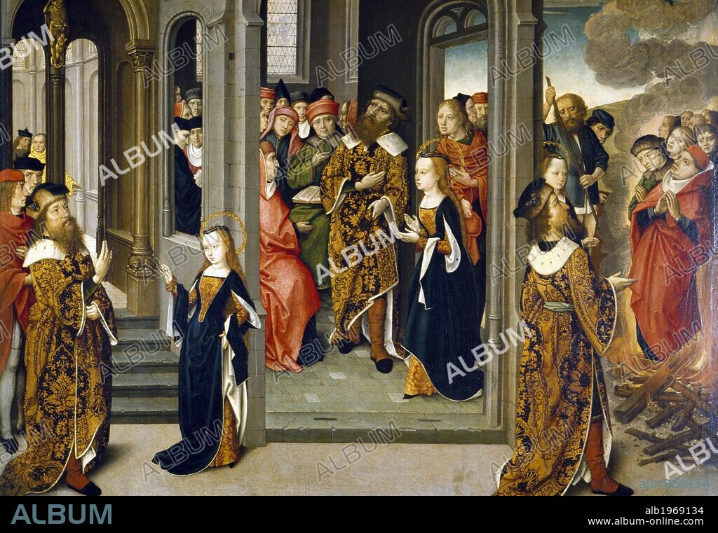 Stories from St Agnes' life, 15th century painting in the Flemish Hall of the Royal Palace (Palazzo Reale) (UNESCO World Heritage List, 2006), Genoa. Italy, 15th century.