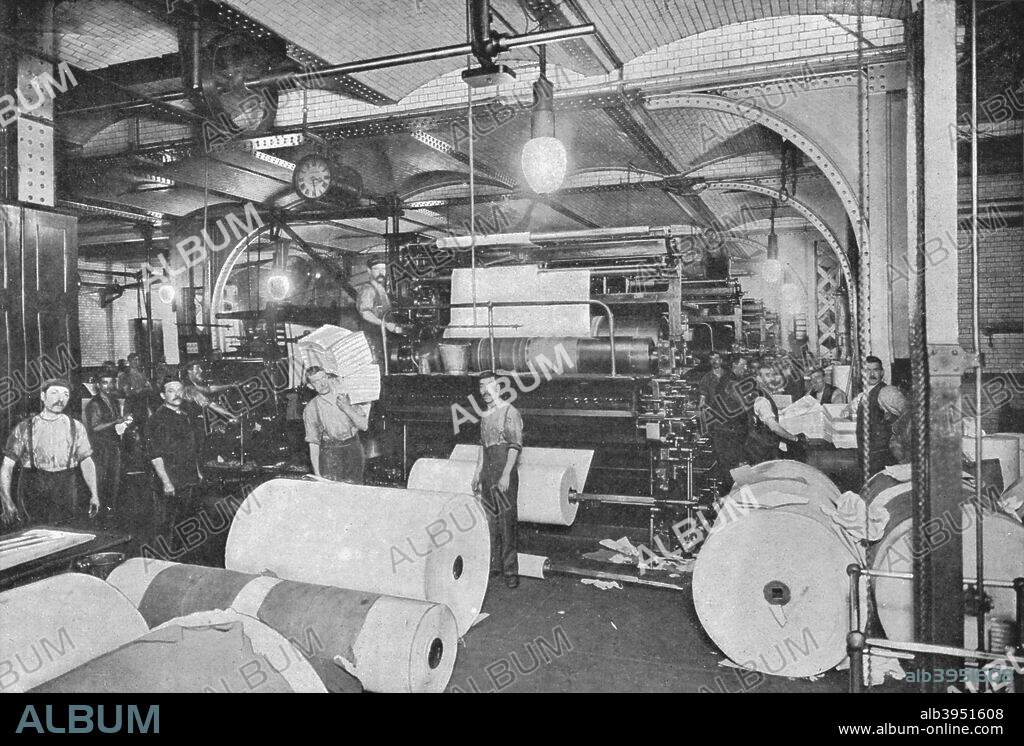 'Printing the Daily Telegraph newspaper, London, c1900 (1903). From Living London, Vol. II, by George R. Sims. [Cassell and Company, Limited, London, Paris, New York & Melbourne, 1903].
