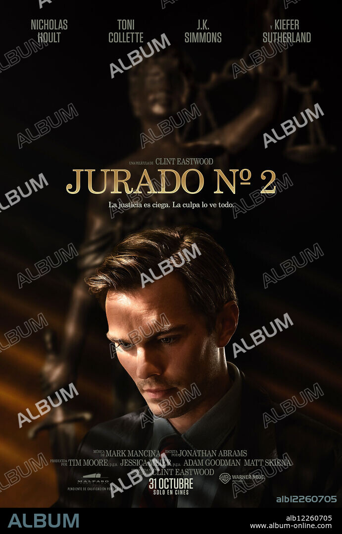 Poster de JURADO Nº 2, 2024 (JUROR #2), dirigida por CLINT EASTWOOD. Copyright Warner Bros. / Lightnin' Production Rentals / Malpaso Productions.