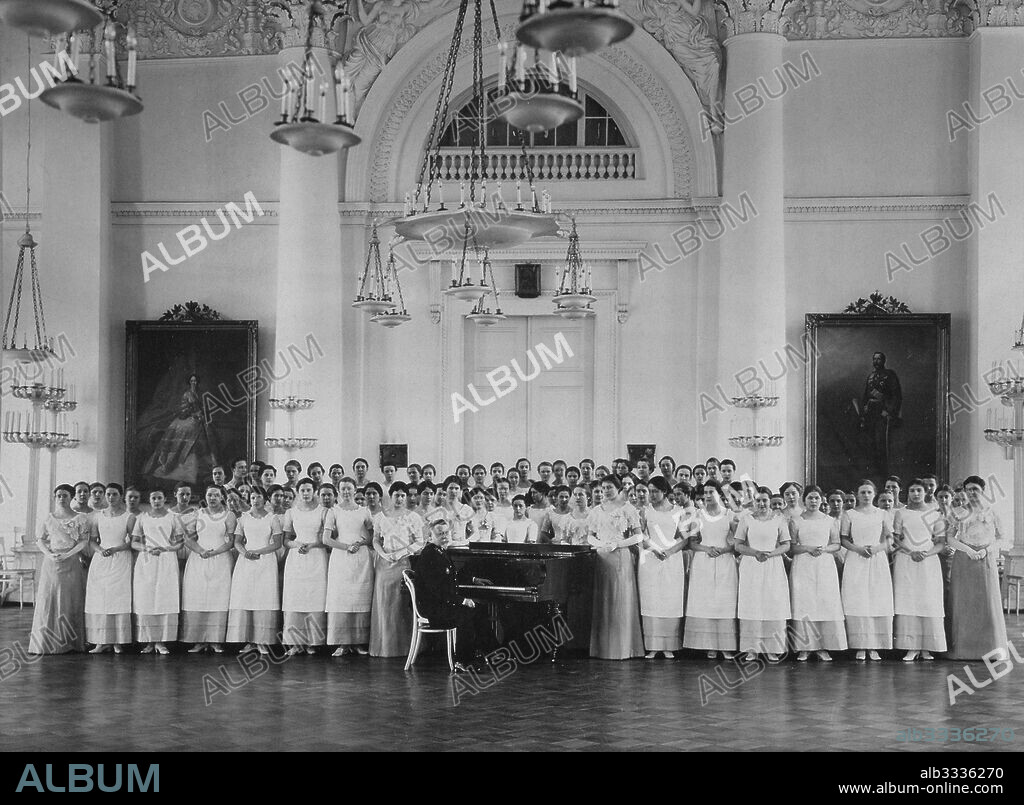 KARL KARLOVICH BULLA. Pupils of the Smolny Institute for Noble Maidens at a Music Lesson.