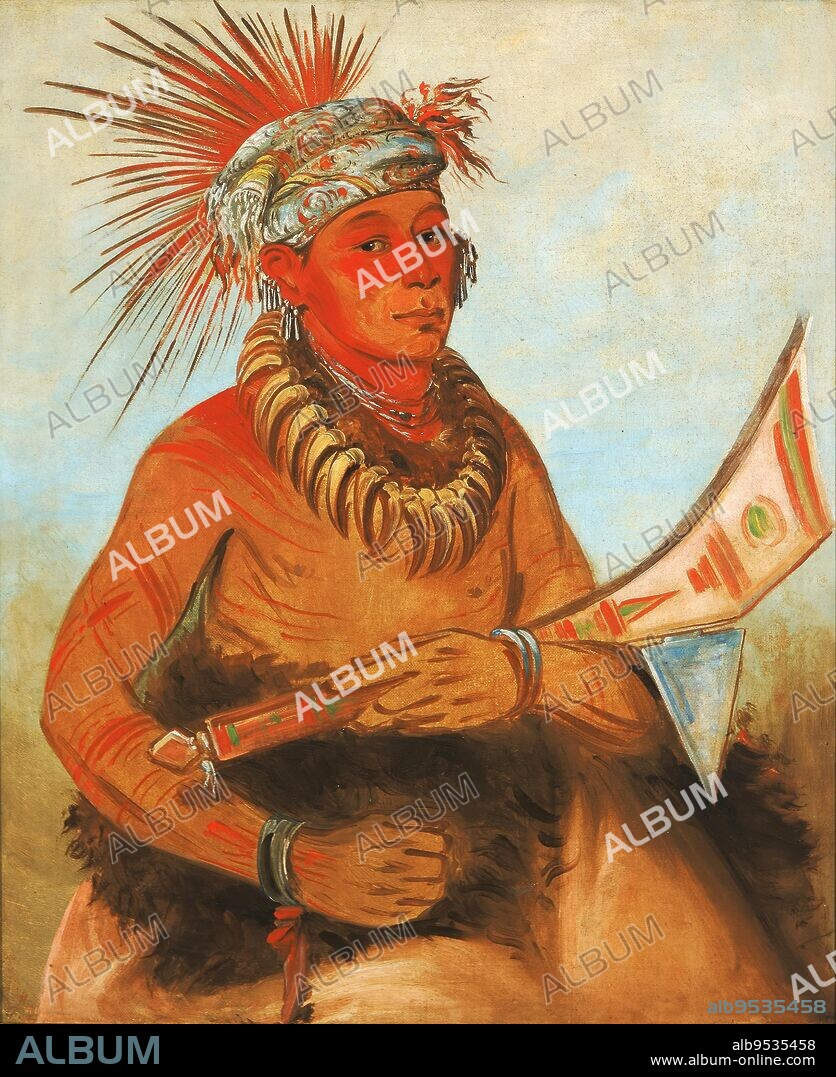 GEORGE CATLIN. Pah-ta-cóo-chee, Shooting Cedar, a Brave. oil on canvas. Date: 1832.