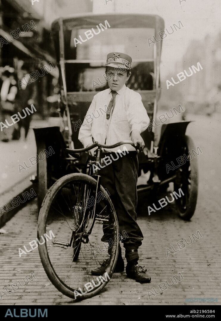 Harvey Buchanan, 608 E. Van Buren St. Postal Telegraph Co. Messenger No. 1908. 14 years of age. 1 year in service. Works from 7 a.m. to 6 p.m. $4 weekly. Visits houses of prostitution. Smokes.