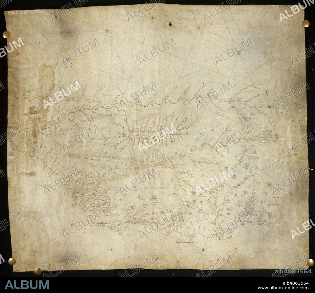 Map of Guiana. circa 1660. (Whole map) Map of part of the north coast of South America, with the courses of the River Orinoco and River Amazon  Originally published/produced in circa 1660. . Source: Add. 17940 A,.