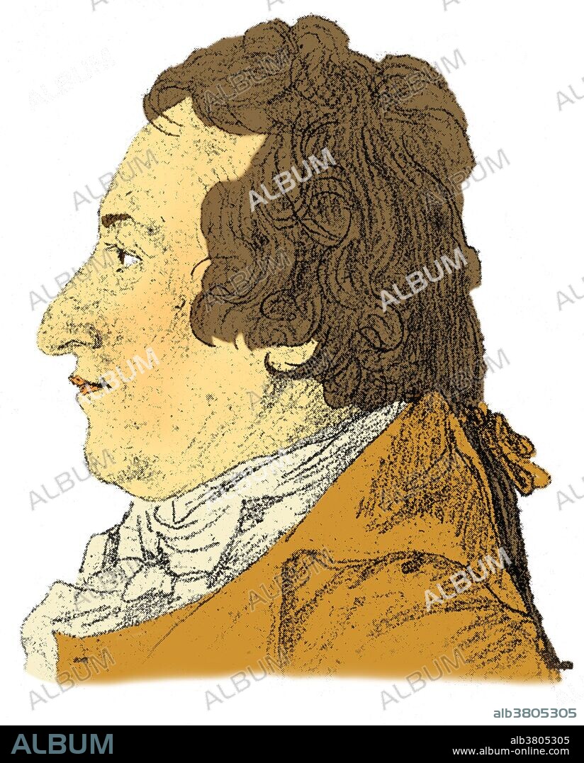 Color enhanced portrait of Claude-Louis Berthollet (1748-1822), a French chemist and developer of a chlorine-based bleach. He was influential in four areas: theoretical chemistry, experimental chemistry, practical chemistry, and chemical writing. Berthollet was one of several scientists who went with Napoleon to Egypt, and was a member of the physics and natural history section of the Institut d'Egypte.