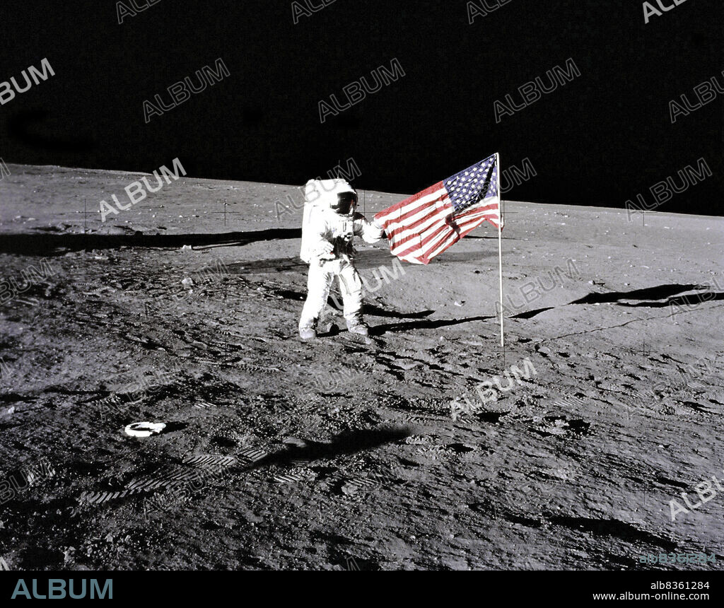 U.S. flag on the Moon.