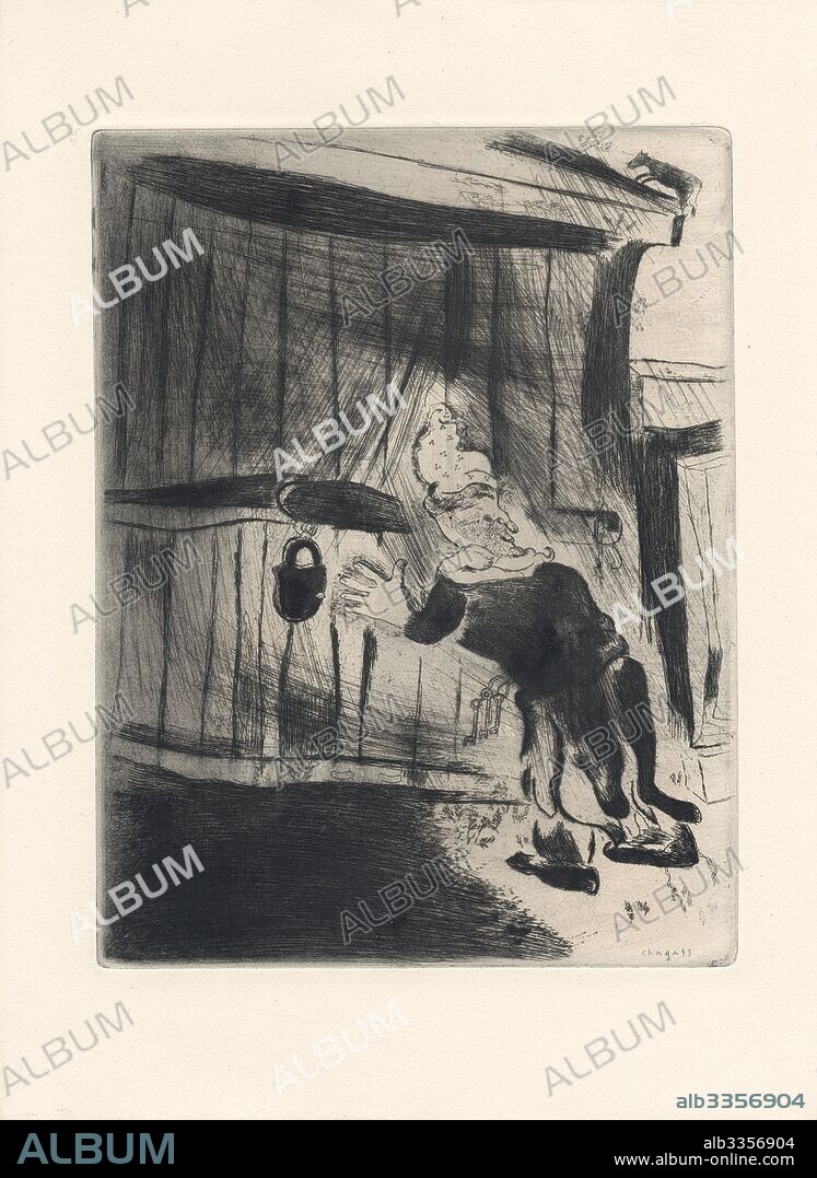 MARC CHAGALL. Illustration for the poem The Dead Souls by N. Gogol.