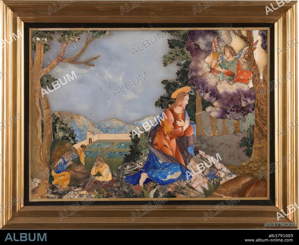 Florencia Galleria dei Lavori / 'La Oración en el Huerto'. Hacia 1604. Amatista, Jaspe rojo, Lapislázuli, Prasma de esmeraldas, 24,5 x 34 cm.