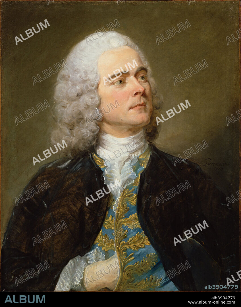 JEAN-BAPTISTE PERRONNEAU. Charles-François Pinceloup de la Grange. Date/Period: 1747. Painting. Oil on canvas. Height: 651 mm (25.62 in); Width: 543 mm (21.37 in).
