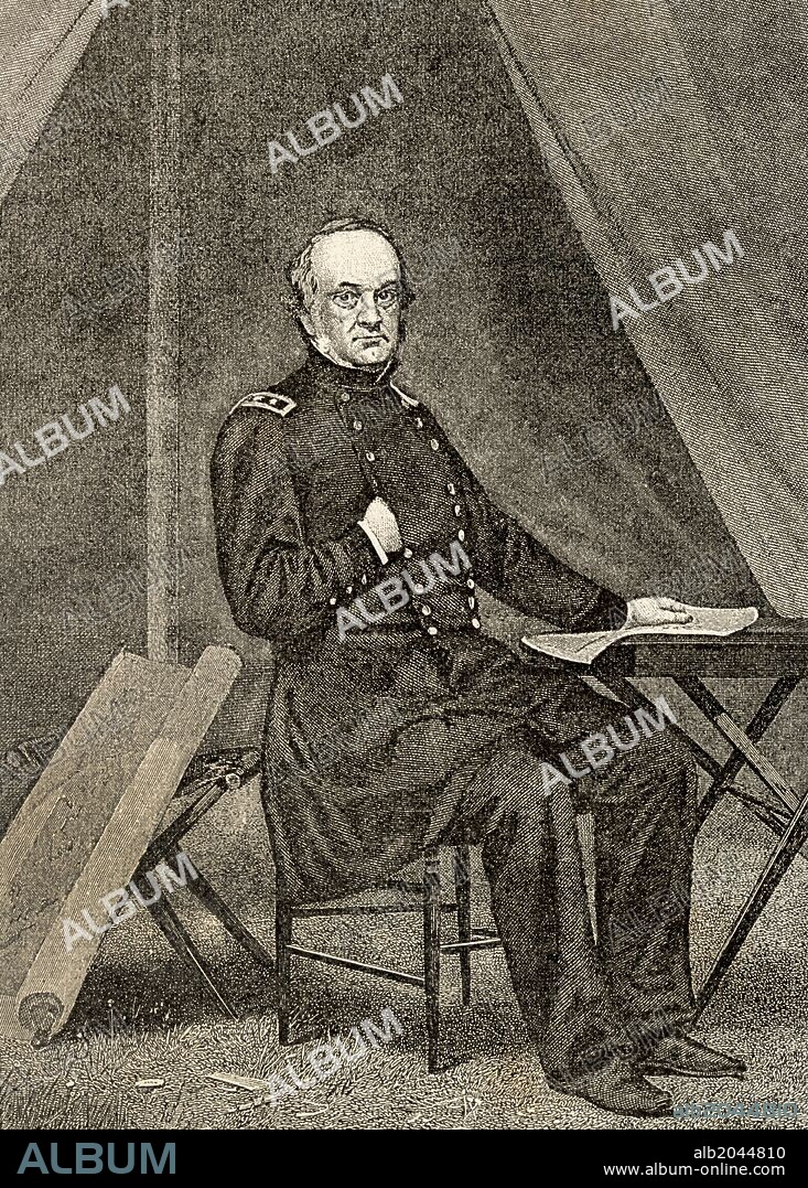 Henry Wager Halleck (1815 Ð 1872). Was a United States Army officer, scholar, and lawyer. Engraving. Union officer during American Civil War. From painting by Alonzo Chappel. "Universal History". 1892.