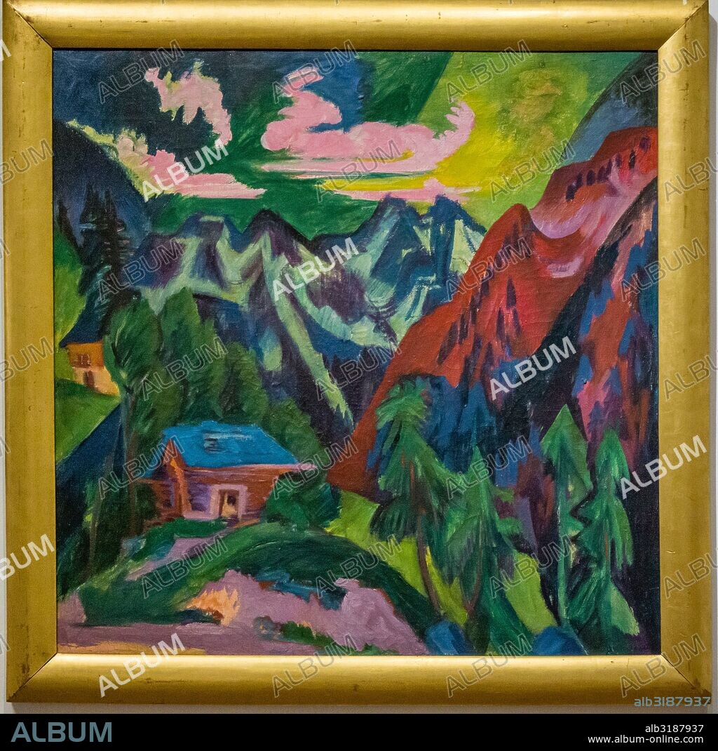 The mountains of Klosters, 1923, Ernst Ludwig Kirchner, oil on canvas, Palacio Belvedere , estilo barroco, construido entre 1714 y 1723 para el príncipe Eugenio de Saboya, Viena, Austria, europe.