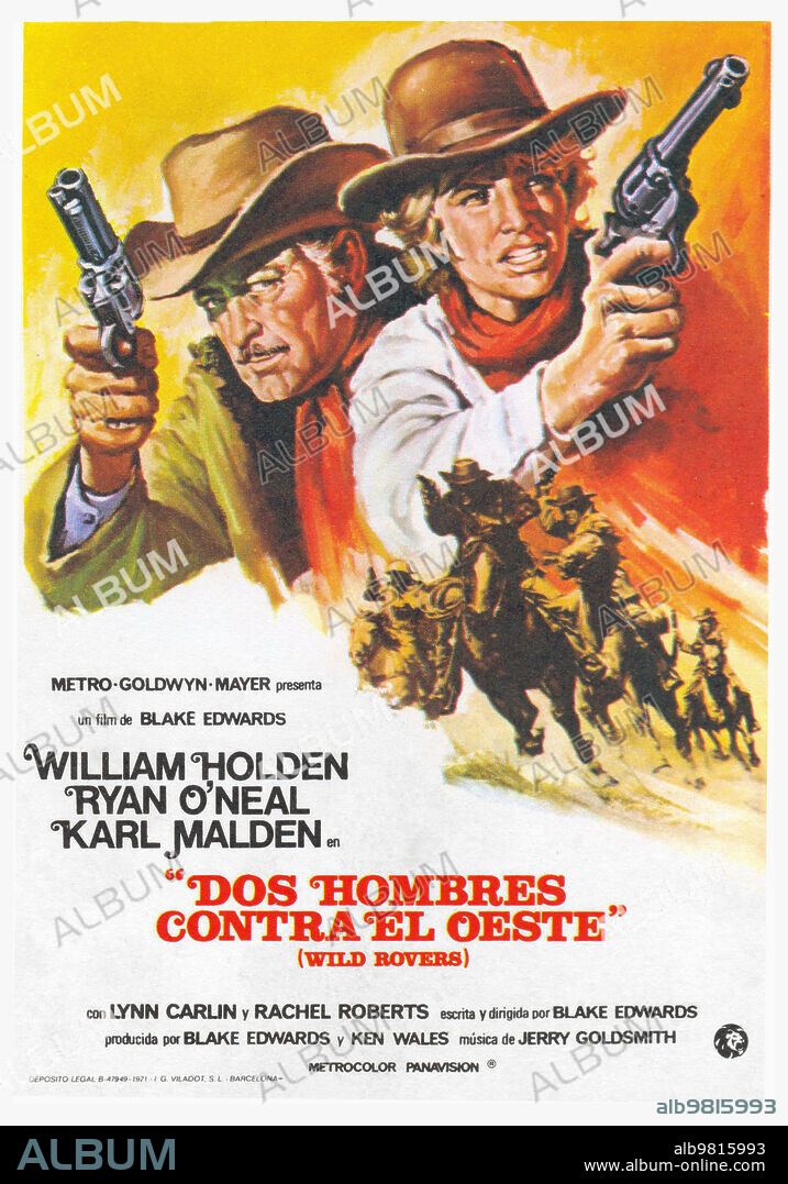 Poster de DOS HOMBRES CONTRA EL OESTE, 1971 (WILD ROVERS), dirigida por BLAKE EDWARDS. Copyright Metro-Goldwyn-Mayer (MGM).