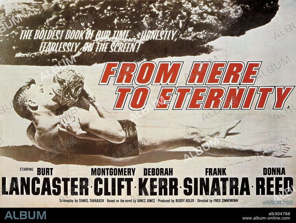 Poster of FROM HERE TO ETERNITY, 1953, directed by FRED ZINNEMANN. Copyright COLUMBIA PICTURES.