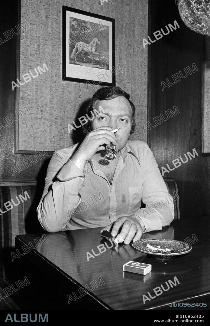 German actor Hans Zander having a drink, Germany 1970s.