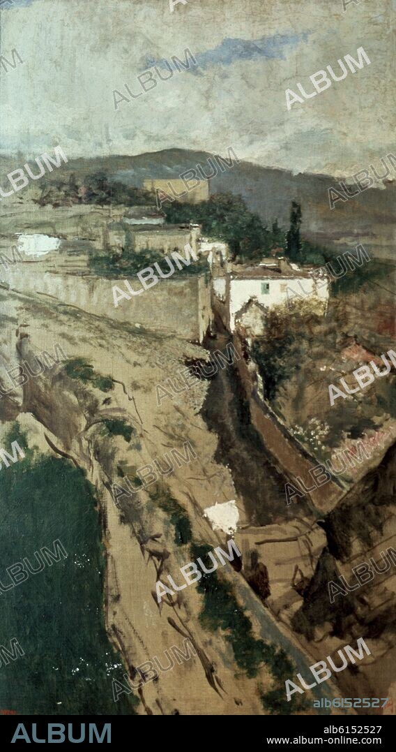 MARIANO FORTUNY. PAISAJE DE GRANADA - SIGLO XIX.