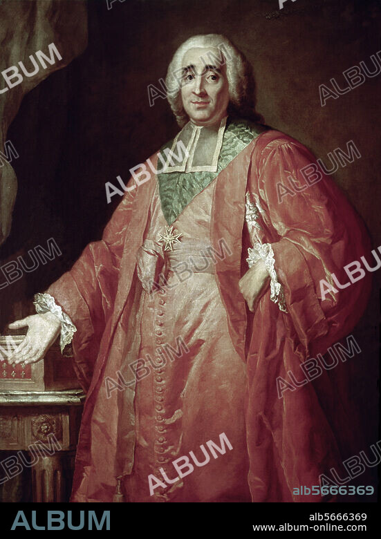 Maupeou, Rene Nicolas de Chancellor to King Louis XV of France. (1768-74). Paris 2.2.1714 - Le Thuit 29.7.1792. Portrait. Painting, undated, by Pierre Lacour. (1745-1814). Oil on canvas, 133 × 102 cm. MV 4405. Versailles, Château et Trianons.