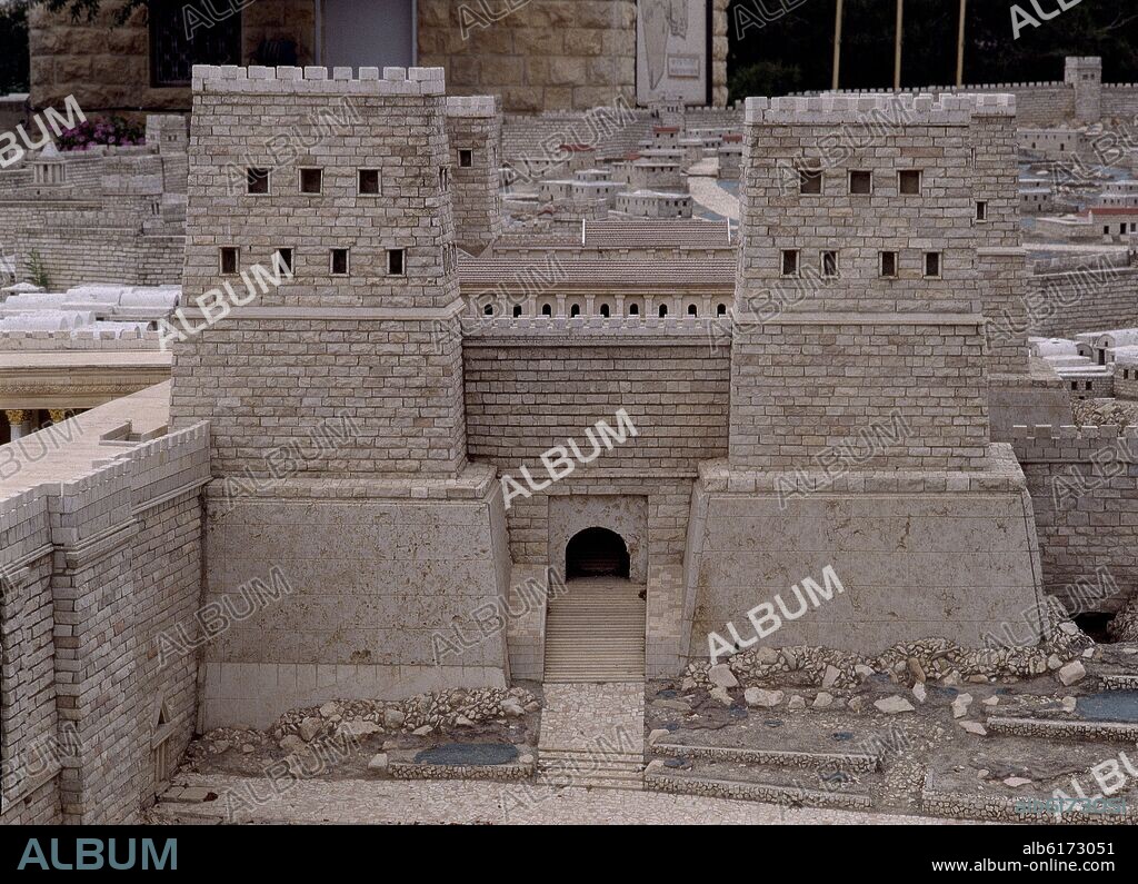 MAQUETA DE JERUSALEN - FORTALEZA ANTONIA - CONSTRUIDA ENTRE EL 37/35 AC POR HERODES.