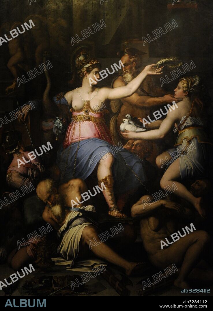 Giorgio Vasari (1511-1574). Arquitecto y pintor italiano. Alegoría de la Justicia, la Verdad y los Vicios, 1543. Colección Farnese. Museo de Capodimonte. Nápoles. Italia.