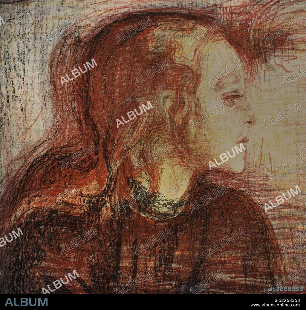 Edvard Munch (1863-1944). Pintor noruego. La Niña Enferma I, 1896. Litografía. Museo Munch. Oslo. Noruega.