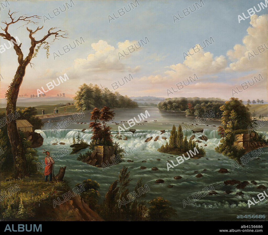 Henry Lewis (Shropshire, 1819-Düsseldorf, 1904). Falls of Saint Anthony, Upper Mississippi (1847). Oil on canvas. 68.6 x 82.5 cm.