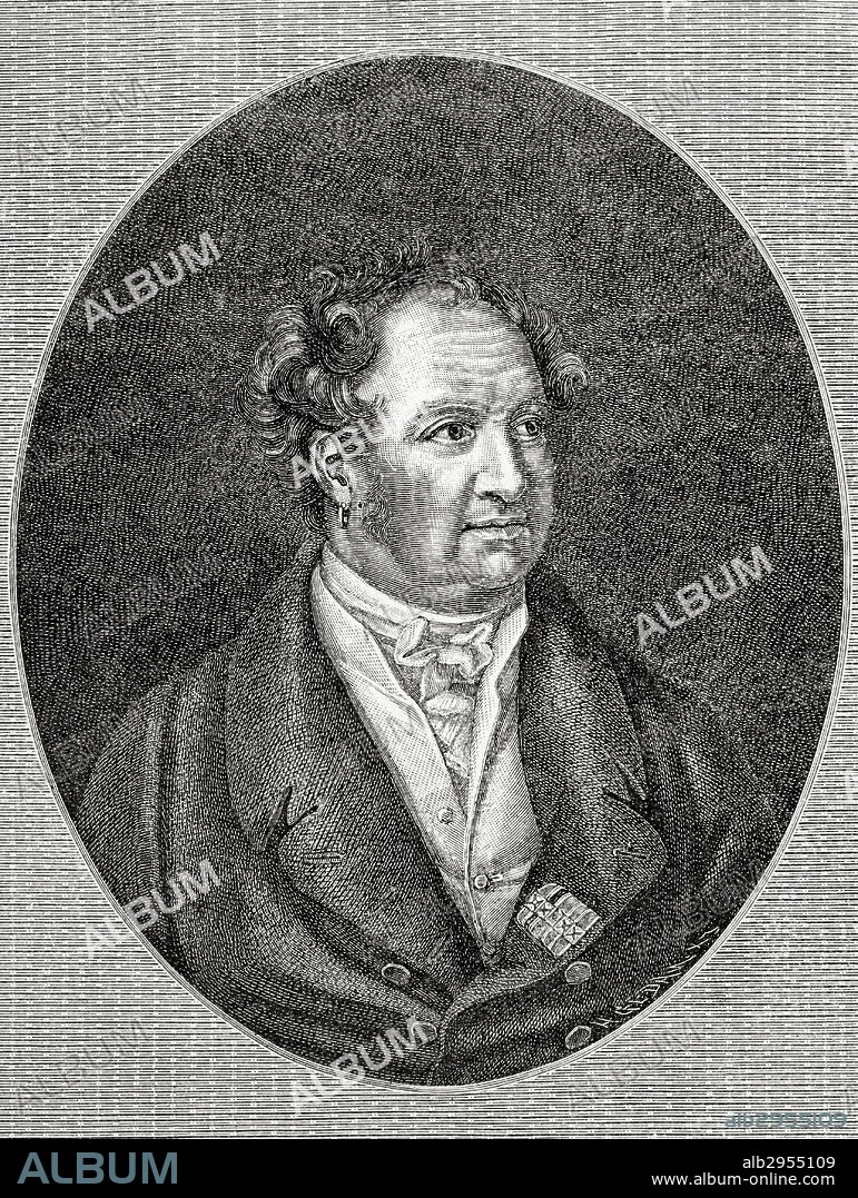 MAXIMILIANO I DE BAVIERA (1756-1825). Rey de Baviera de 1805-1825. Casa de Palatinado-Zweibrücken. Grabado. Historia Universal, 1885.