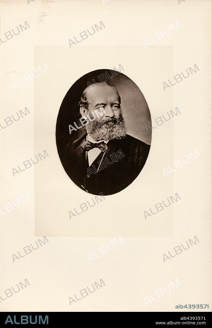Dr. Alfred Escher, Portrait of Alfred Escher (1819-1882), ill., 4, p. 74, Ganz, J. (fotogr.), 1885, Carl Keller-Escher: Fünfhundert und sechzig Jahre aus der Geschichte der Familie Escher vom Glas: 1320-1885. Festgabe zur Feier des fünfhundertsten Jahrestages ihrer Einbürgerung zu Zürich. Zürich: Druck von David Bürkli, 1885.