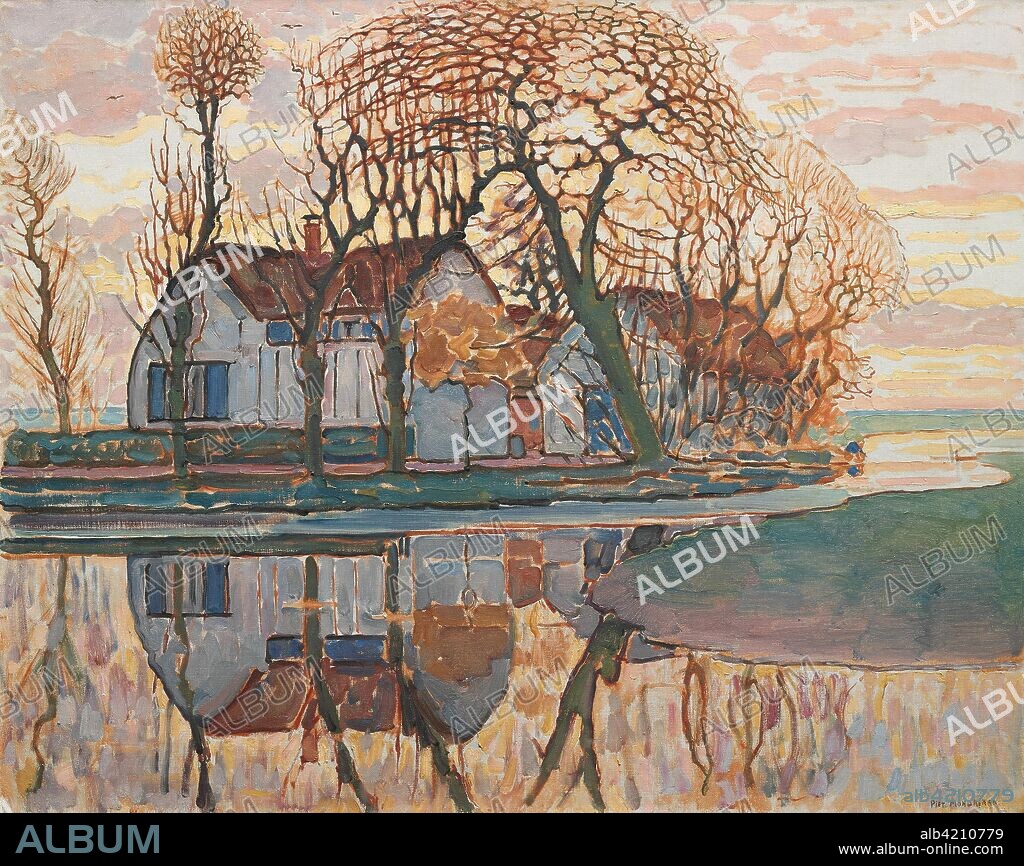 Farm near Duivendrecht. Piet Mondrian; Dutch, 1872-1944. Date: 1911-1921. Dimensions: 34 × 42 1/2 in. (86.3 × 107.9 cm). Oil on canvas. Origin: Netherlands.