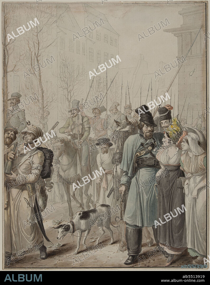 GEORG EMANUEL OPIZ. Occupation russe à Paris (Russian Cossacks in Paris, 1814).