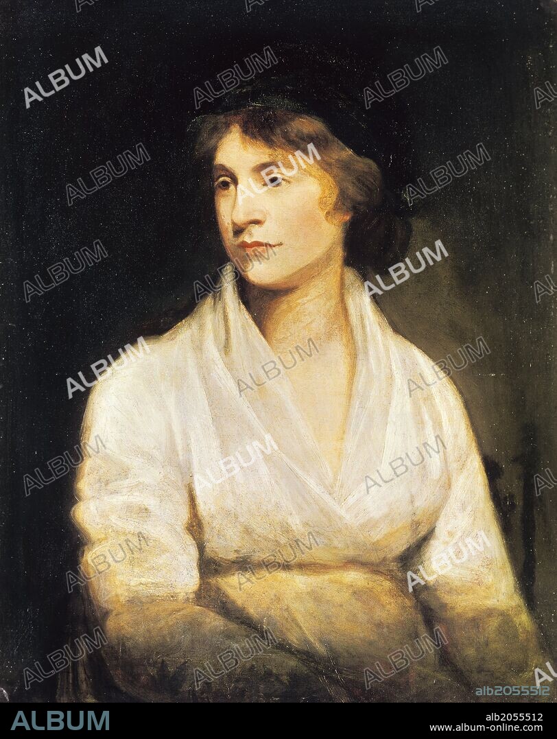 Portrait of Mary Wollstonecraft Godwin (London, 1759 - London, 1797), English philosopher and writer. Oil on canvas by John Opie (1761-1807), ca 1797, 76.8 x64.1 cm.