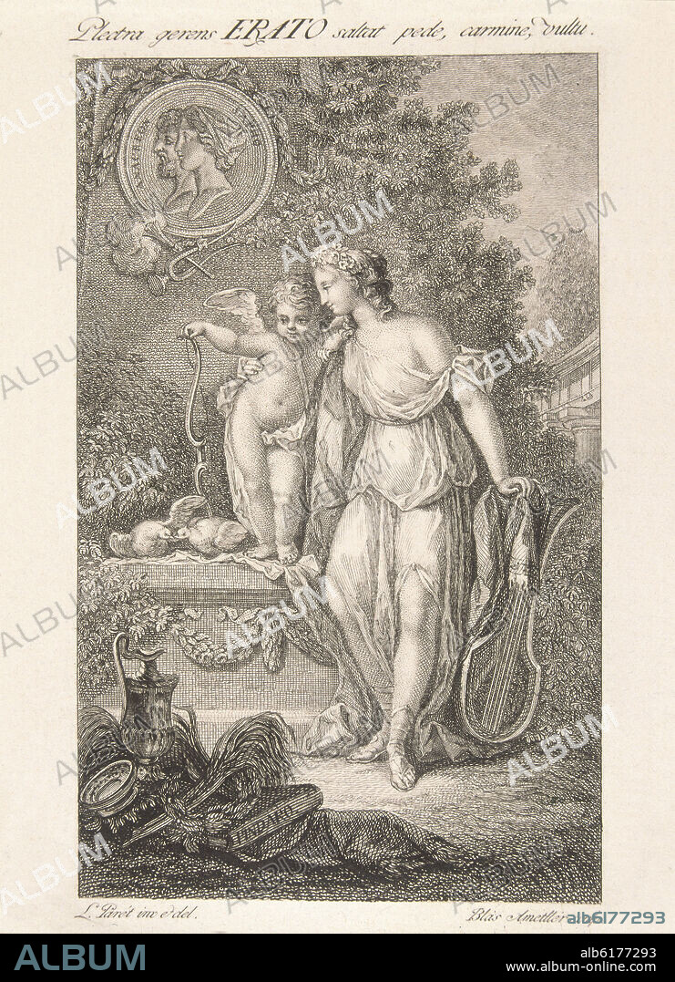 LUIS PARET Y ALCAZAR (1746-1799). ERATO MUSA DE LA POESIA LIRICA Y AMOROSA - GRABADO REALIZADO POR BLAS AMETLLER - S XIX.