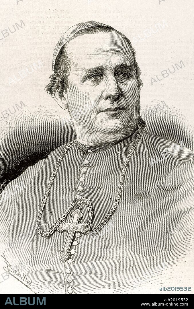 Tomás Bryan Livermore (Málaga 1824-Albacete, 1902) Obispo de Cartagena. Grabado. "La Ilustración Española y Americana", año 1885.