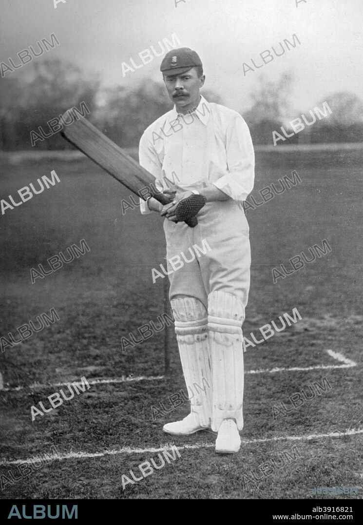 Robert Carpenter, Essex cricketer, c1899. A print from The Book of Cricket, a Gallery of Famous Players, edited by CB Fry, George Newnes Ltd, London, c1899.