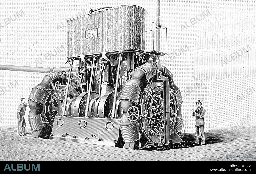 A dynamo is an electrical generator that produces direct current with the use of a commutator. Dynamos were the first electrical generators capable of delivering power for industry, and the foundation upon which many other later electric-power conversion devices were based, including the electric motor, the alternating-current alternator, and the rotary converter. Today, the simpler alternator dominates large scale power generation, for efficiency, reliability and cost reasons. Illustration from: A study of the American Commonwealth by various authors, 1894 (cropped and cleaned).