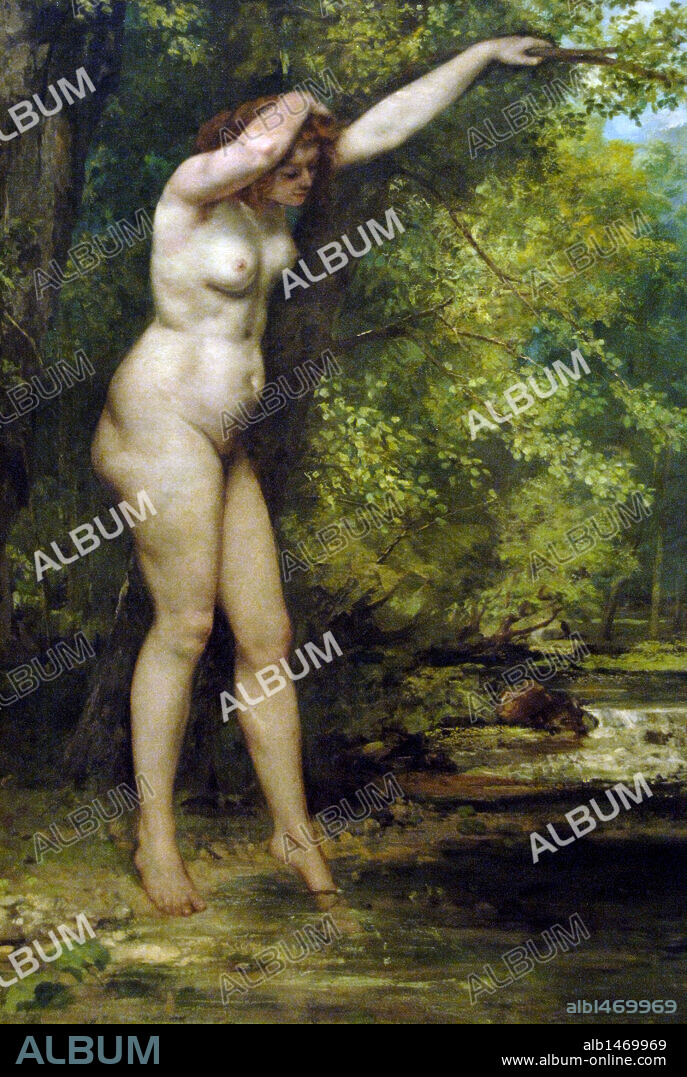 ARTE S. XIX. FRANCIA. GUSTAVE COURBET (1819-1877). Pintor francés, representante del realismo. 'JOVEN BAÑISTA' (1866). Museo Metropolitano. Nueva York. Estados Unidos.