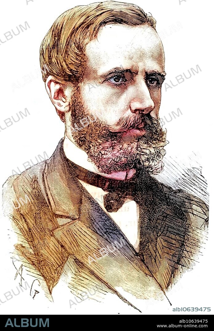 Raymond Gaston Plante (1834-1889) French physicist who invented the first accumulator or electric battery in 1859. It was a wet cell with two lead plates immersed in sulphuric acid, the electrolyte, engraving from Les Merveilles de la Science by Louis Figuier (Paris, around 1870), Historical, digitally restored reproduction from a 19th century original, Record date not stated.