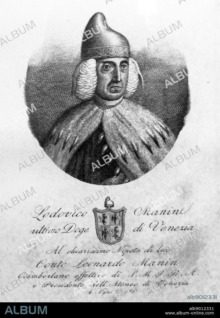 Portrait of Ludovico Manin 1802. The last Venetian Doge; forced to abdicate by Napoleon Bonaparte.