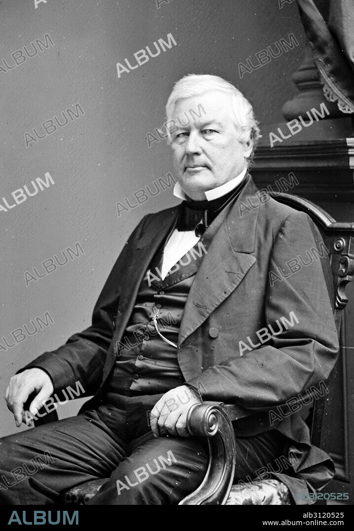 President Millard Fillmore 1860. Millard Fillmore (January 7, 1800 – March 8, 1874) was the 13th President of the United States (1850–1853), the last Whig president, and the last president not to be affiliated with either the Democratic or Republican parties.