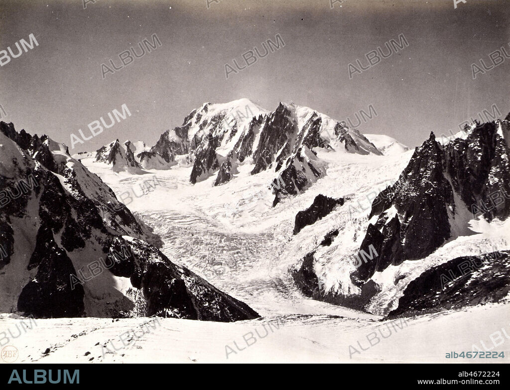 Mont-Blanc par les freres BISSON en 1859. Louis Auguste BISSON (1814-1876) et Auguste Rosalie BISSON (1826-1900). Credit: KHARBINE-TAPABOR/COLL. S. Kakou.