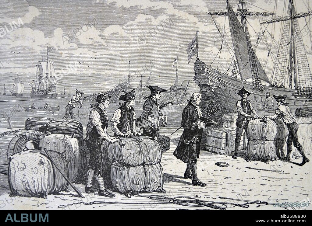 Bernard de Jussieu (1699-1777) French naturalist and younger brother of Antoine, under whom he worked at the Jardin des Plantes, Paris, arriving in England with a rooted Cedar of Lebanon. Engraving, Paris, 1874. Photo by: .