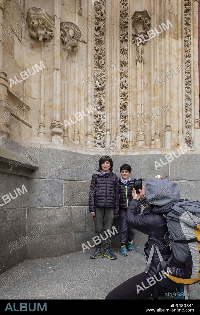 figura , puerta de Ramos, Catedral de la Asunción de la Virgen, Catedral Nueva, Salamanca, comunidad autónoma de Castilla y León, Spain.