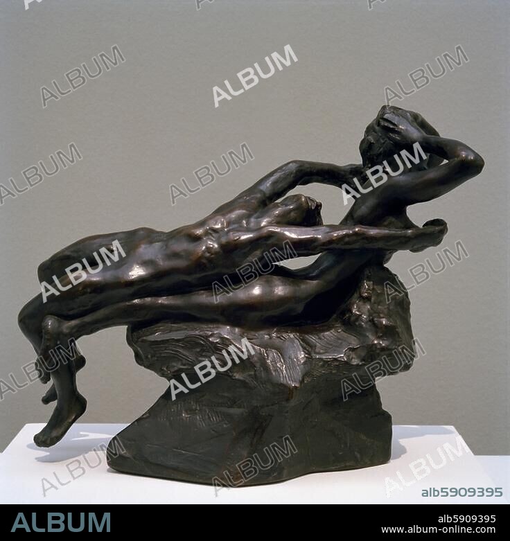 Rodin, Auguste. 1840-1917. "Fugit Amor" (Love Flees), before 1887. (Paolo and Francesca, - Figures from Dante's Divine Comedy). (Group of sculptures from Rodin's "Gates of Hell"). Bronze, 27 × 44.5 × 17 cm. Private collection.
