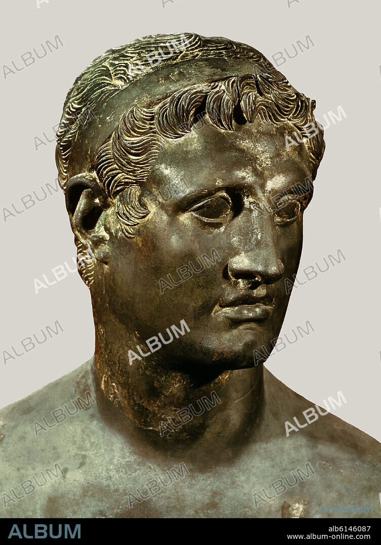 PTOLOMEO II FILADELFO (309/246 AC) REY DE EGIPTO - BUSTO EN BRONCE.