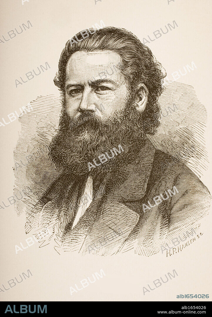 Henrik Ibsen 1828 1906 Norwegian playwright From a portrait dated about 1858 from Henrik Ibsen's Prose Dramas published by Walter Scott London 1890.