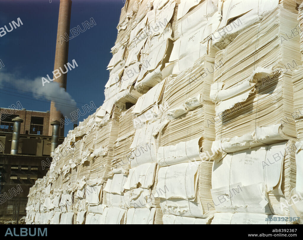 JOHN VACHON. Southland Paper mill, Kraft (chemical) pulp used in making newsprint, Lufkin, Texas.