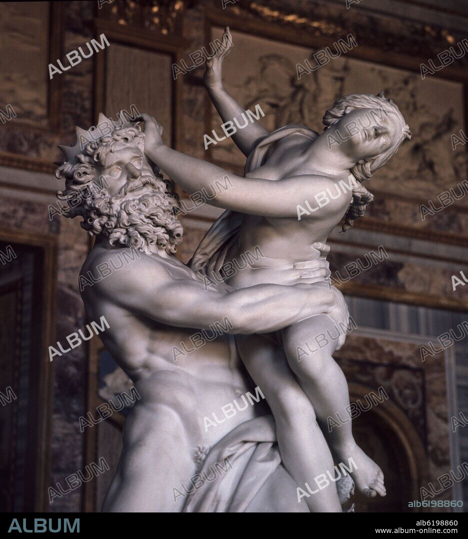 GIAN LORENZO BERNINI. The Abduction of Proserpina, c. 1622. Detail. Marble sculpture. Italian Baroque.