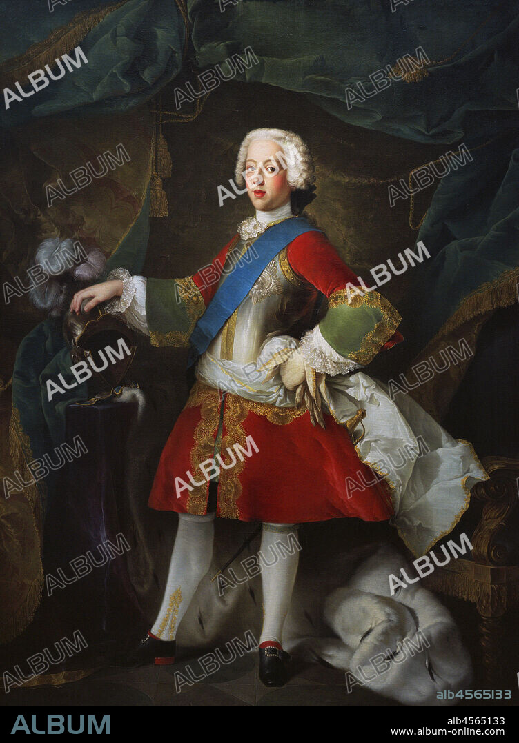 LOUIS GABRIEL BLANCHET (1705-1772). FRENCH PAINTER.. Prince Charles Edward Stuart (1720-1788). Scottish aristocrat, Jacobite pretender to the throne of Great Britain as King Charles III. Stuart Dynasty. Portrait by Louis Gabriel Blanchet (1705-1772). Oil on canvas (190,5 x 141 cm), 1738. National Portrait Gallery. London, England, United Kingdom.