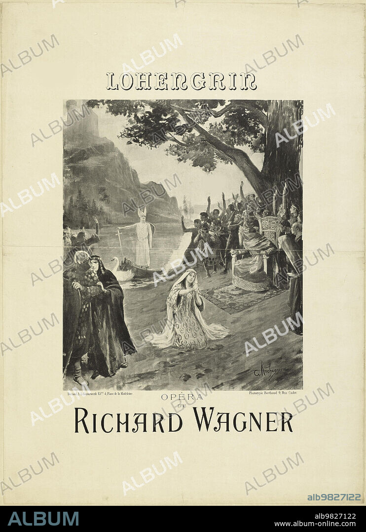 GEORGES ANTOINE ROCHEGROSSE. Poster for the opera Lohengrin by Richard Wagner.