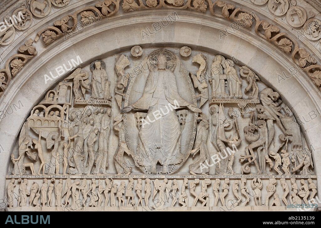 Tympanum. Last Judgment by Gislebertus on the West Portal of Saint-Lazare Cathedral.