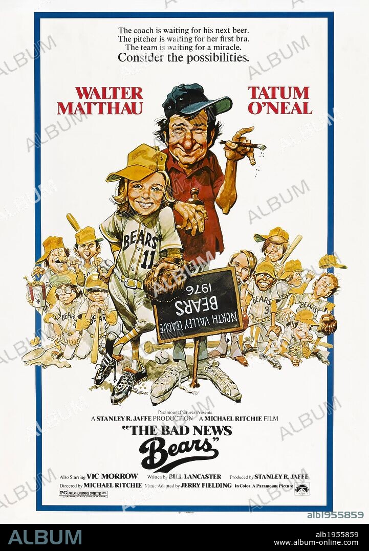 Poster of THE BAD NEWS BEARS, 1976, directed by MICHAEL RITCHIE. Copyright PARAMOUNT PICTURES.