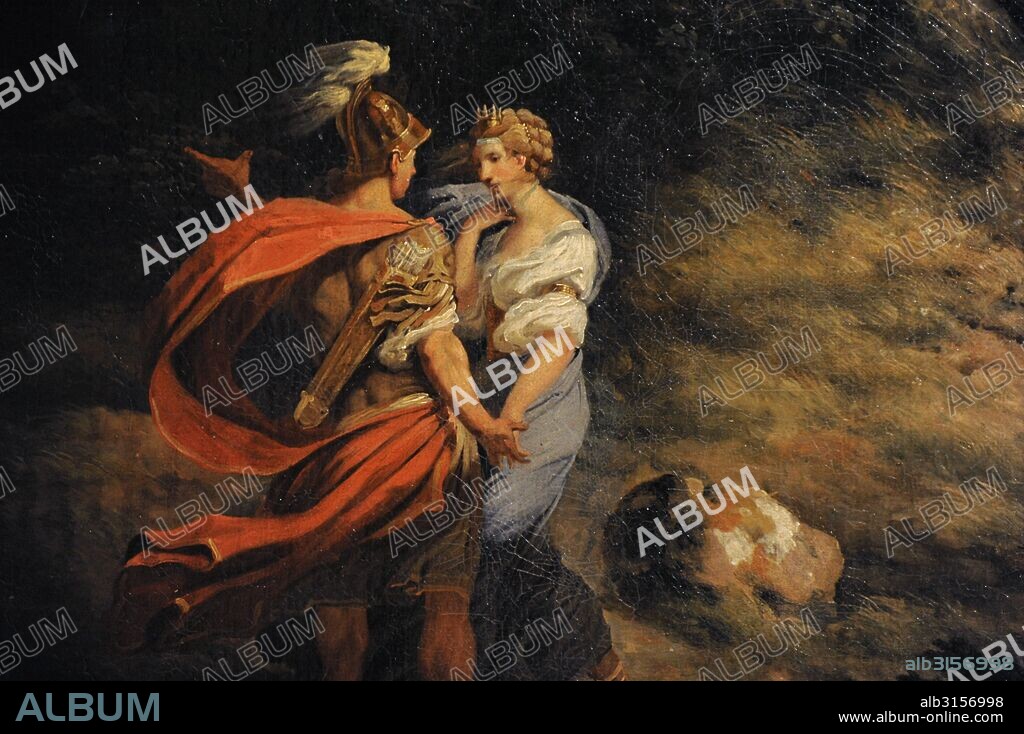 Thomas Jones (1742-1803). Pintor inglés. Paisaje con Dido y Eneas (Tormenta), 1769. Detalle. Museo del Hermitage (The State Hermitage Museum). San Petersburgo. Rusia.