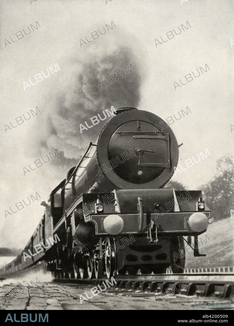 The Princess Royal, a 4-6-2 type express engine on the L.M.S. system, designed for hauling, without assistance, loads of 500 tons on non-stop runs from London to the Scottish Border', 1935. From "Railway Wonders of the World, Vol. 1". [The Amalgamated Press Limited, London, 1935].